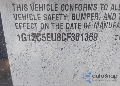 2012 Chevrolet Malibu 1Lt z USA, uszkodzony, nr VIN 1G1ZC5EU8CF381369